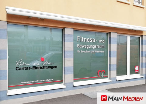 Fenster blickdicht bekleben, Marienstift Schweinfurt | MAIN MEDIEN - blickdichte Folie kleben lassen