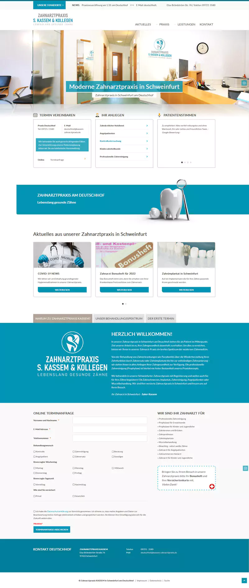 Zahnarzt Webseite erstellen